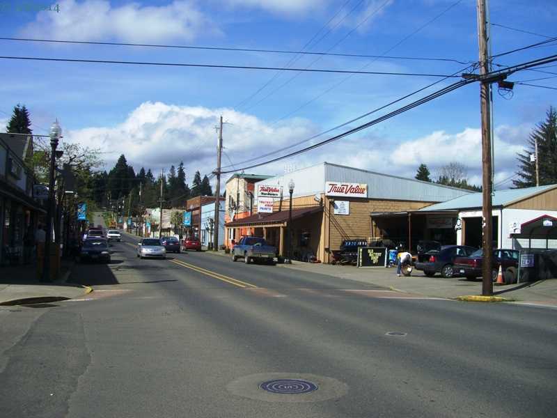 A view of Main Street in Vernonia, Oregon.
